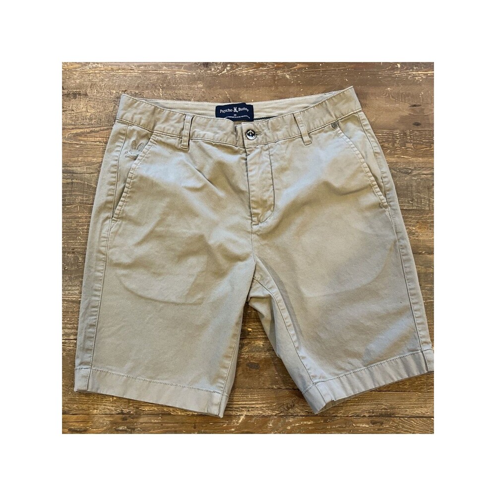 Psycho Bunny NY Golf Chino 8" Shorts Mens Size 29 Hayden Wet Sand Khaki $95